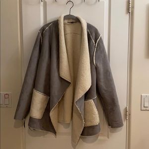 Saks fifth Avenue grey suede coat